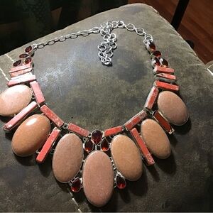 Adventurine Sea Sedament Jasper Silver Necklace